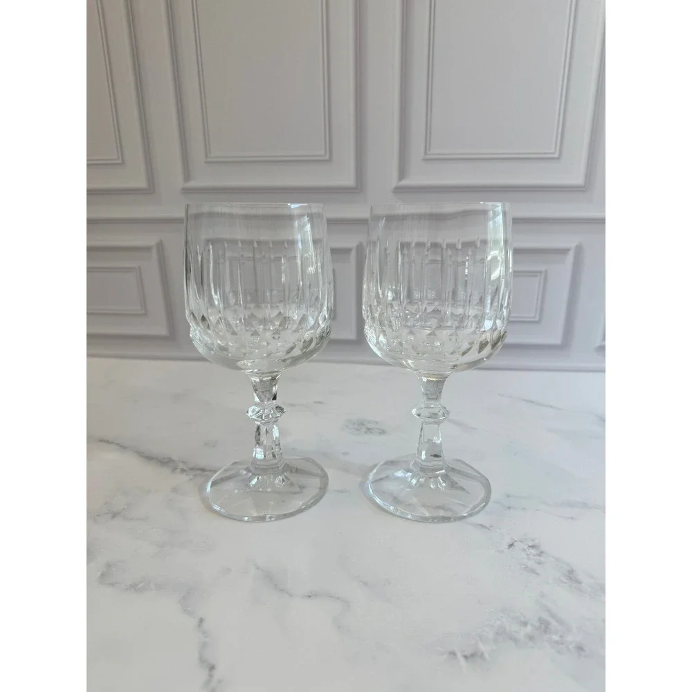 VTG PAIR (2) Schott Zwiesel Crystal Tango Pattern Fluted Wine Glass 6‎ 3/4